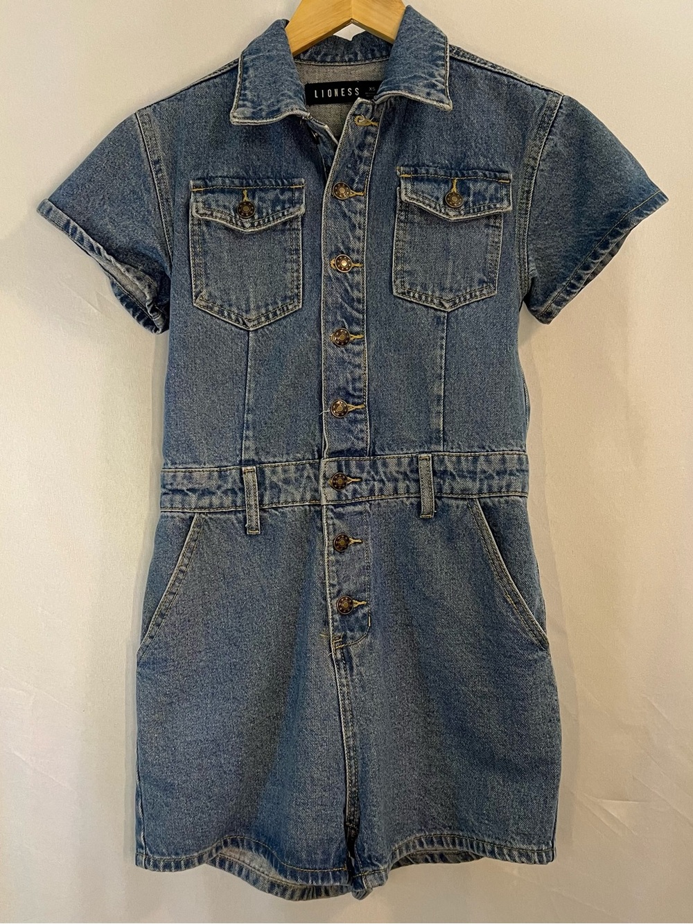 Lioness Short Sleeve Denim Romper